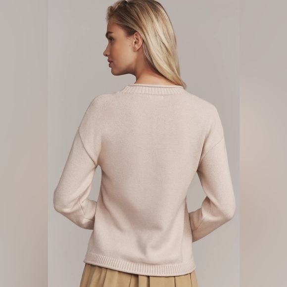 NWT Anthropologie Flat White Size Small Crew-Neck Dog Icon Sweater - Picture 5 of 16